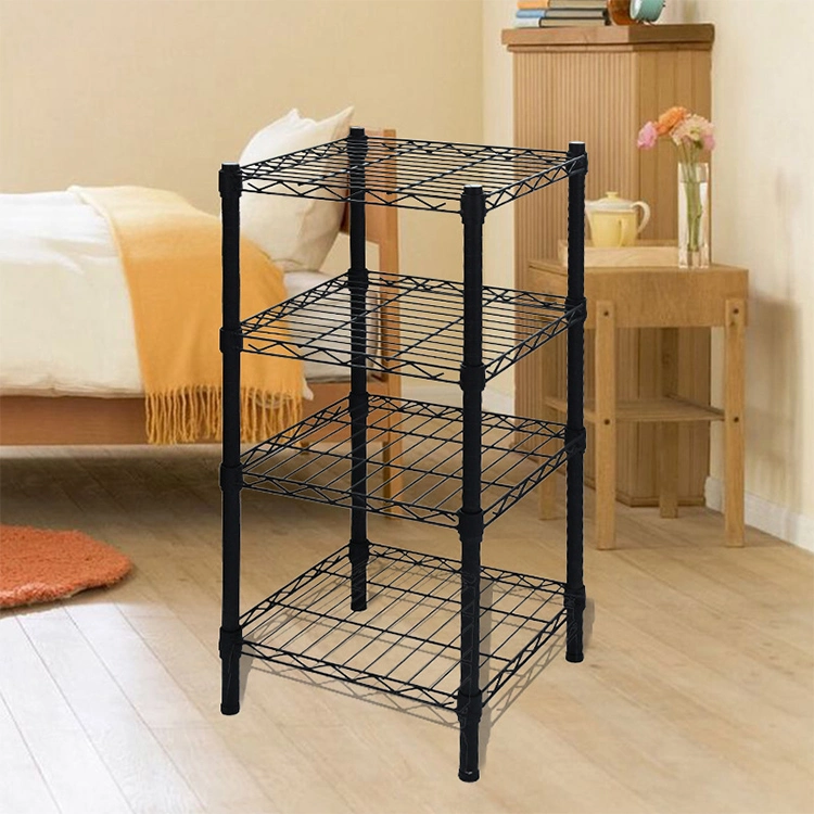 Four-Layer Storage Rack Black Baking Paint Multi-Functional Simple Storage Rack Debris Storage Rack