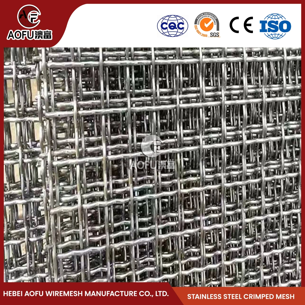 Aofu Wiremesh Light Weight Ultra Fine Stainless Steel Filter Wire Mesh Suppliers OEM Customized Crimped Wire Cloth China 15mm X 15m Mesh Size BBQ Crimped Mesh