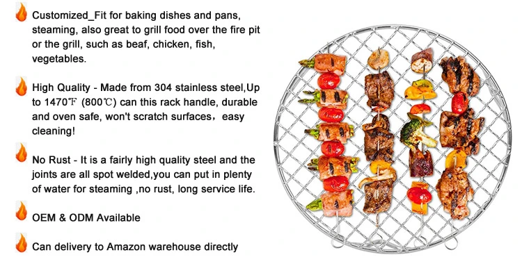 Stainless Steel BBQ Wire Mesh Barbecue Grill Net Round Cook Grate Wire Mesh