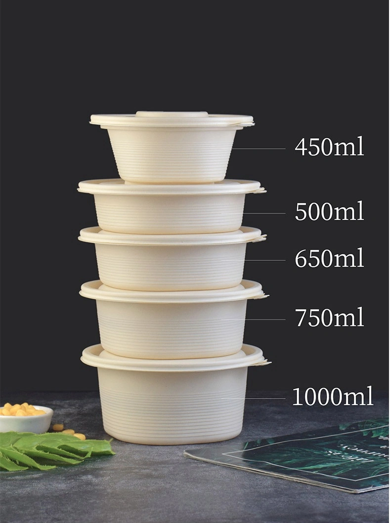 Disposable Table Ware Food Container Degradable Bowl Conrstarch Degradable Kitchenware with Eco-Friendly Material