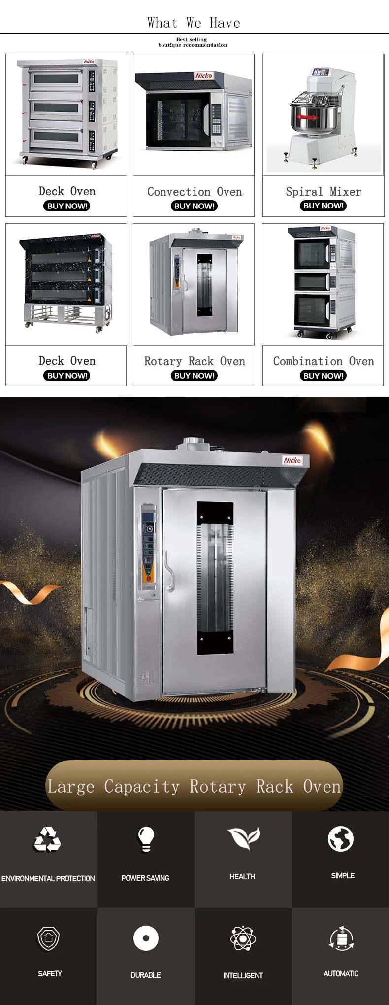 Guangzhou Food Kitchen Equipment Manufacturer Commercial Electric Kitchen Bread Electric Bakery Conveyor Pizza Oven/Rotary Oven/Baking Oven/Deck Oven