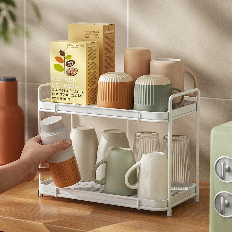 2 Layer Water Cup Storage Rack Drain Rack